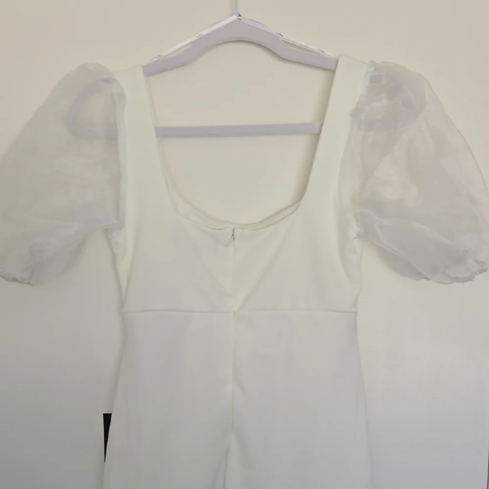 Lulu's White Puff Sleeve Dress - Picture 7 of 7